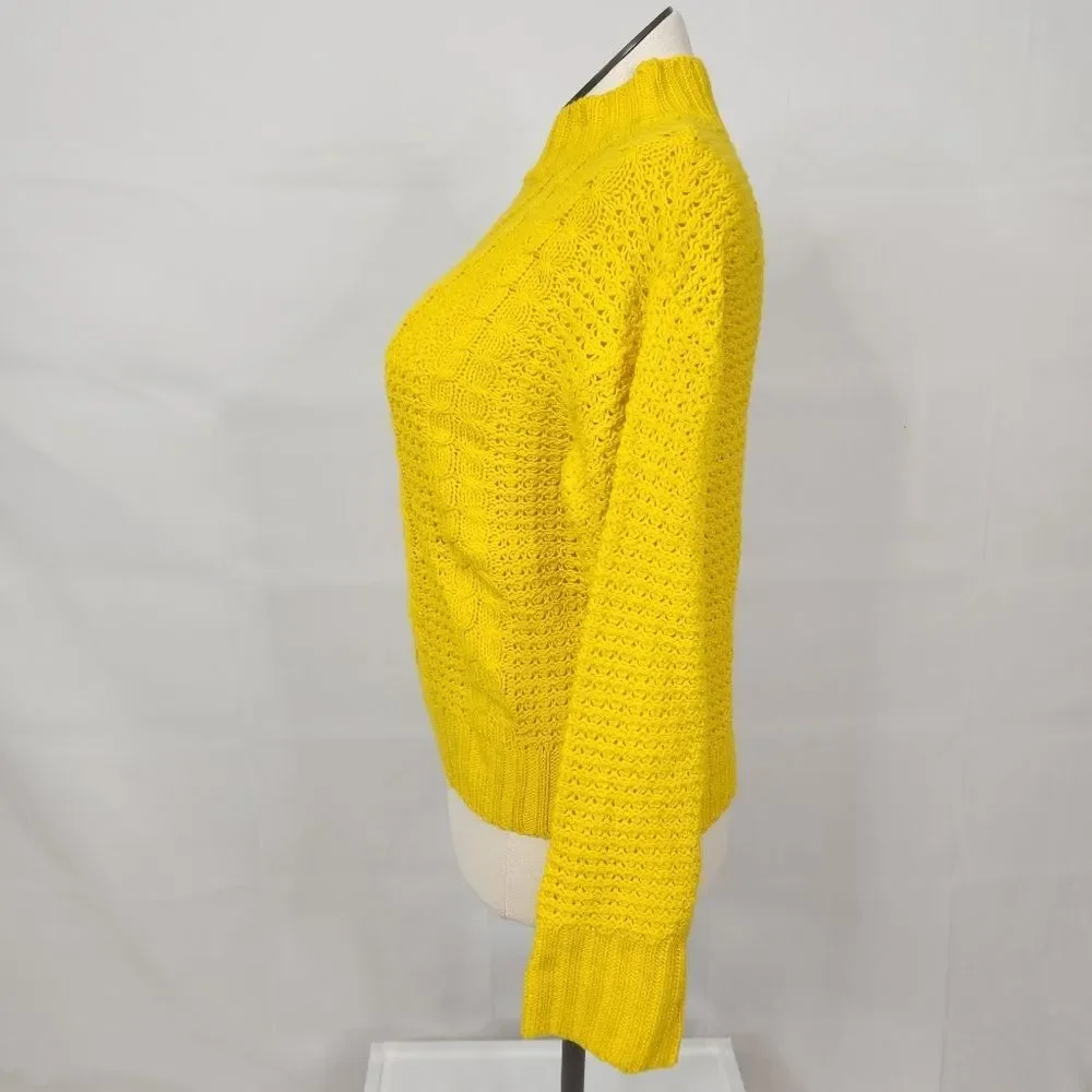 3/$25 NWT Alison Andrews Yellow Cable Knit Sweater Sz M